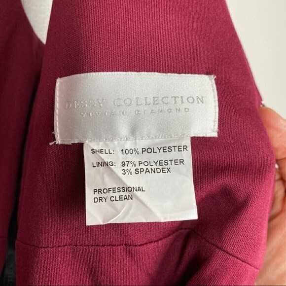 Dessy Collection Burgundy Sleeveless Draped Chiffon Maxi Dress Size 8 NWT - Picture 8 of 9